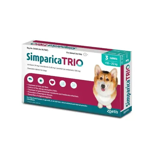 Simparica TRIO® Chewable Tablet – Complete Monthly Parasite Protection
