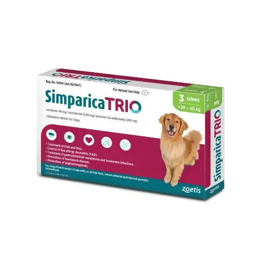 Simparica TRIO® Chewable Tablet – Complete Monthly Parasite Protection